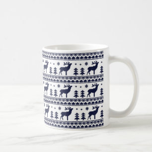 Mug Motif de la Foire Bleue Blanche de Noël