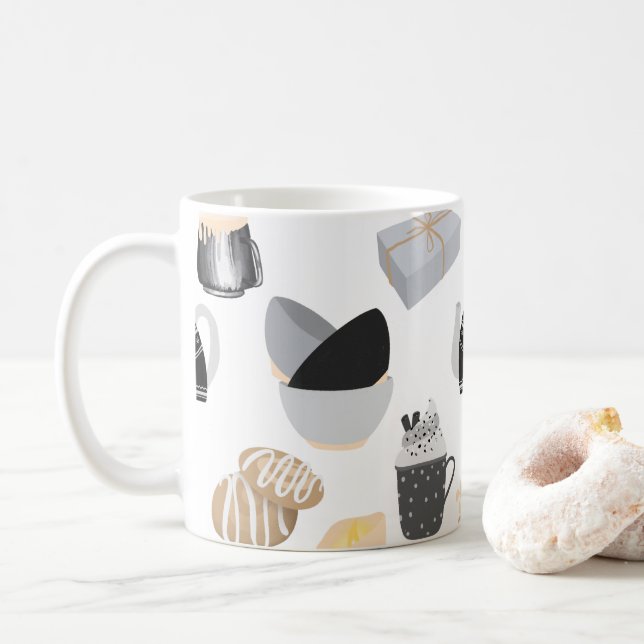 Mug Motif de la maison d'hiver (Avec donut)