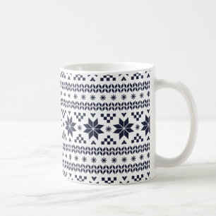 Mug Motif de la marine Blue Fair Isle