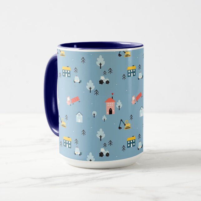 Mug Motif de la scène du Doodle Town (Devant gauche)