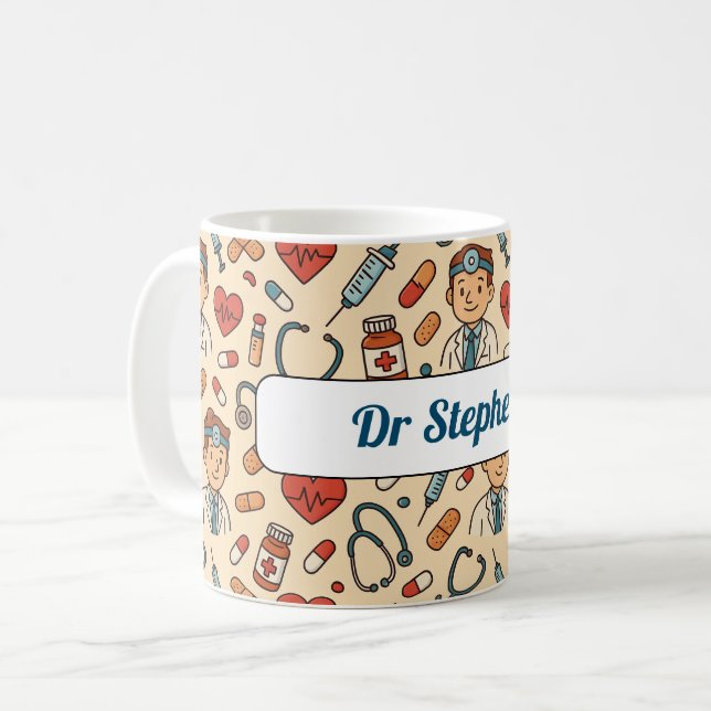 Mug Motif de la science de la médecine du dessin (Devant gauche)