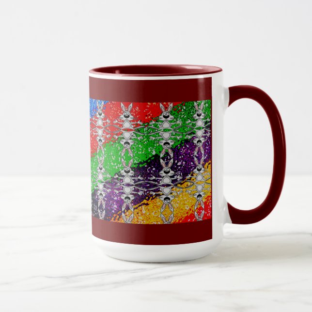 Mug Motif de lapin coloré sauvage (Droite)