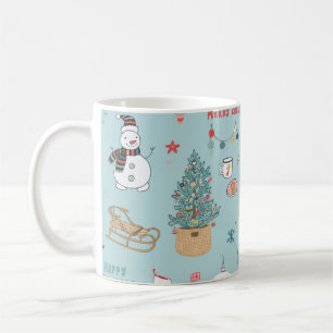 Mug Motif de l'enlèvement de Noël du sapin des neiges