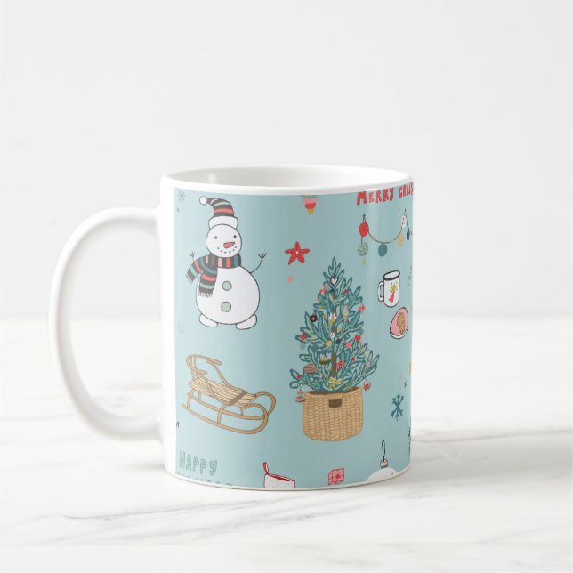 Mug Motif de l'enlèvement de Noël du sapin des neiges (Gauche)