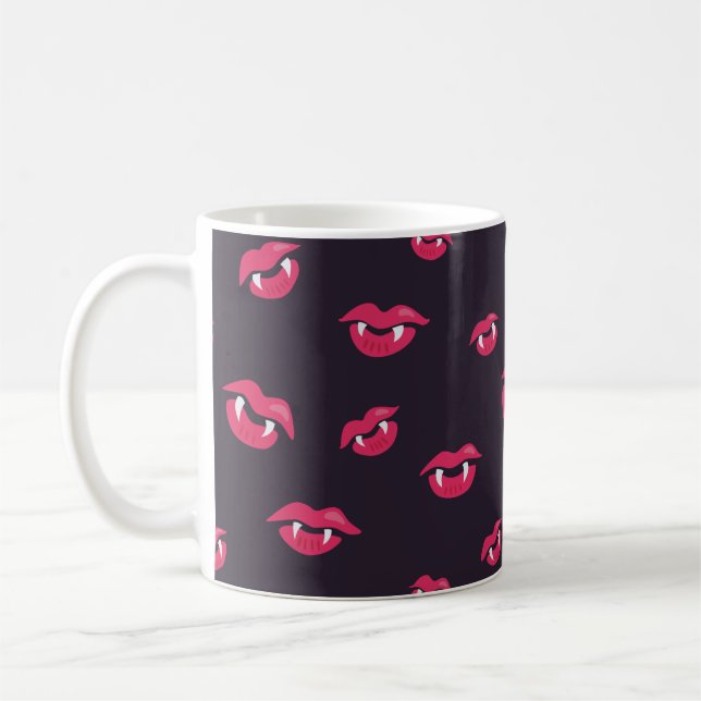 Mug Motif De Lèvres Et De Fangs Vampires (Gauche)