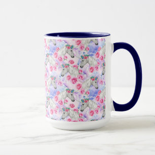 Mug Motif de licornes et de roses