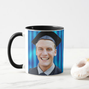 Mug Motif de ligne bleue Portrait modifiable Hommes Di