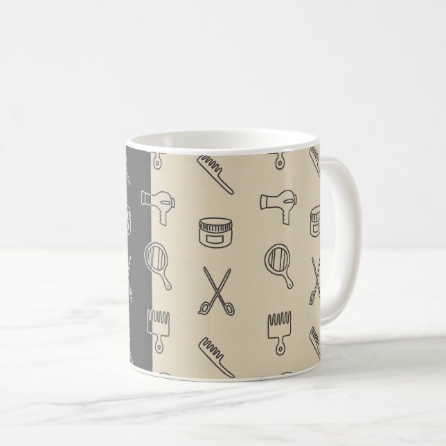 Mug Motif de liste de cheveux (Devant droit)