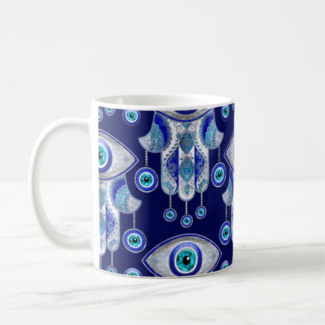 Mug Motif de l'oeil maléfique Hamsa (Gauche)