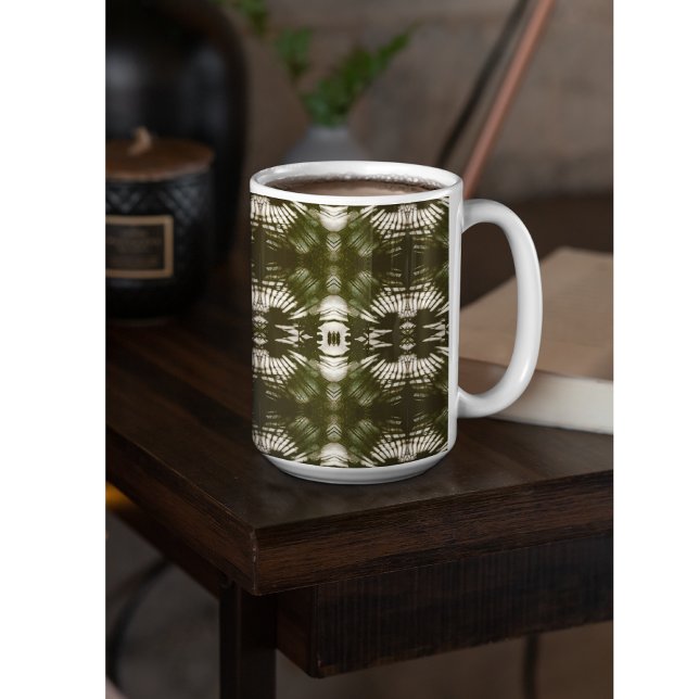 Mug Motif de l'ombre de la feuille de palmier en vert  (Créateur téléchargé)