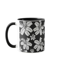 Motif de lys noir et blanc