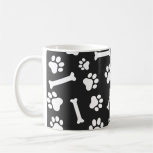 Mug Motif de mâchoires et os de chien - Noir et blanc 