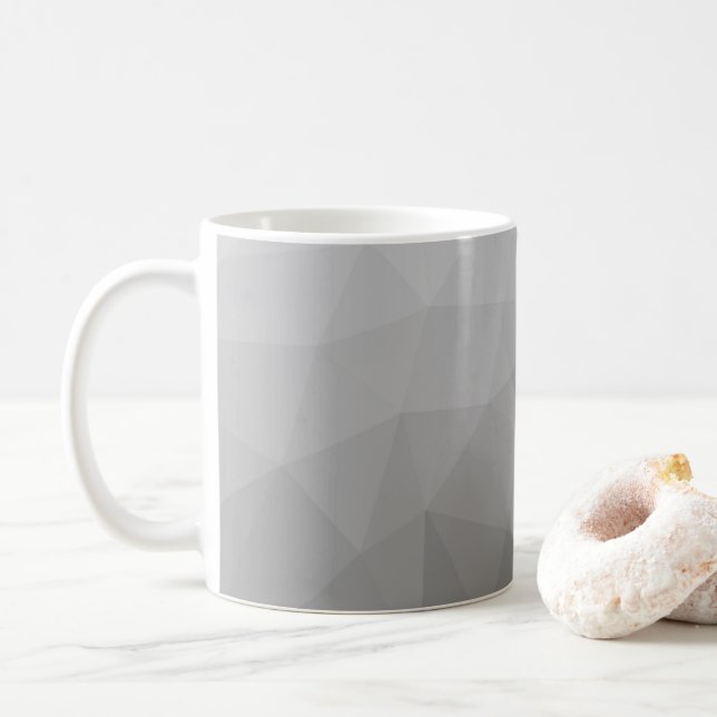 Mug Motif de maillage géométrique gris (Avec donut)