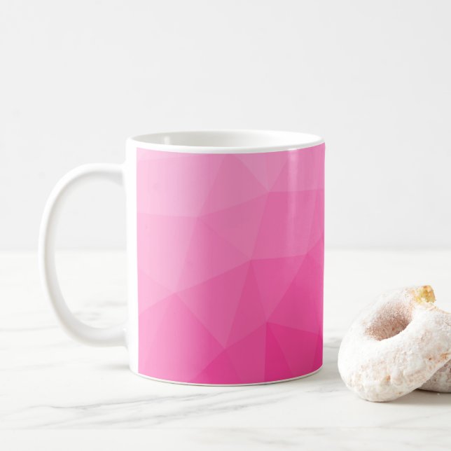 Mug Motif de maillage géométrique rose chaud (Avec donut)