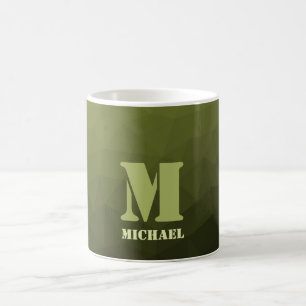 Mug Motif de maille géométrique olive vert de l'armée