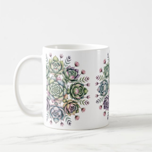 Mug Motif de mandala succulent (Gauche)