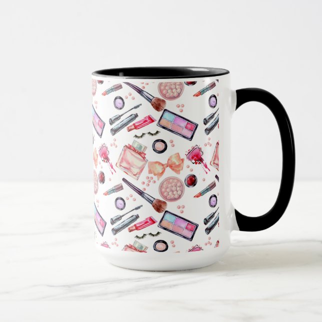Mug Motif de maquillage d'aquarelle (Droite)