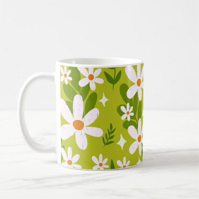Mug Motif de marguerite blanche (Gauche)