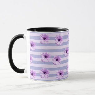 Mug Motif de marguerite bleue et violette