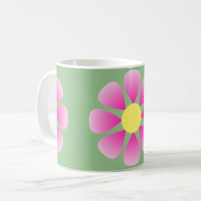 Mug Motif de marguerite rose (Devant gauche)