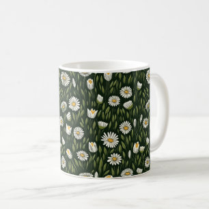 Mug Motif de marguerite vibrant avec des accents verts
