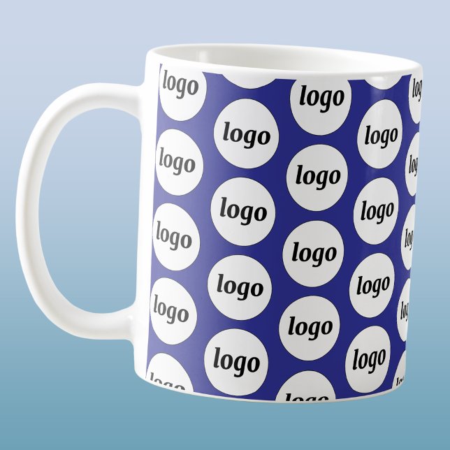 Mug Motif de marque simple pour entreprise avec logo b (Simple logo pattern business branding promotional coffee mug)