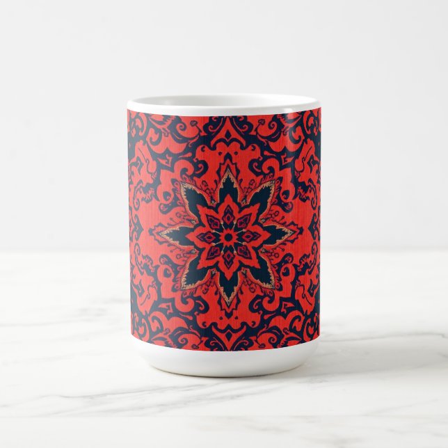 Mug Motif de médaillon persan orné rouge bleu de luxe (Centre)