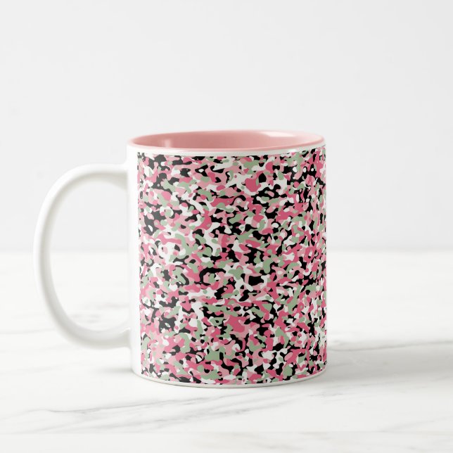 Mug Motif de micro-camo rose et vert (Gauche)