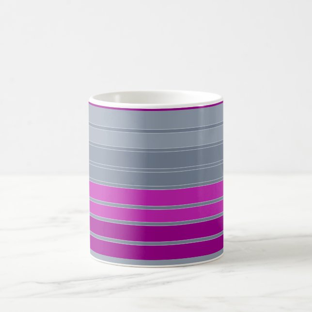 Mug Motif de mode violet gris rayé  (Centre)