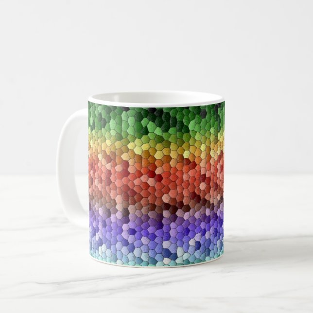 Mug Motif de mosaïque arc-en-ciel (Devant gauche)
