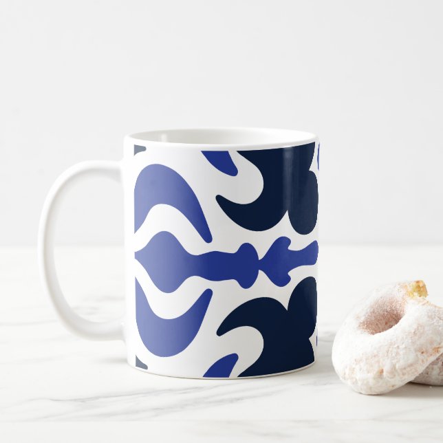 Mug Motif de mosaïque bleu marocain (Avec donut)