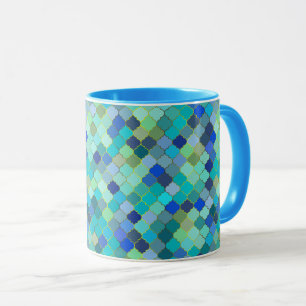 Mug Motif de mosaïque marocaine bleu aqua