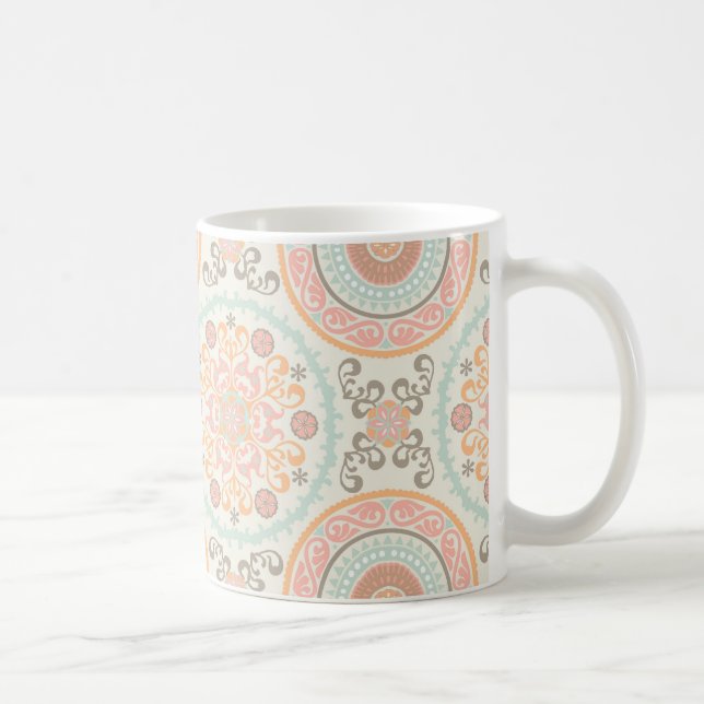 Mug Motif de Motifs kazakhs de Suzani rose (Droite)