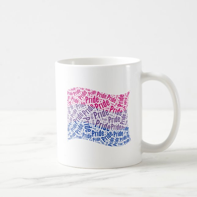 Mug MOTIF DE MOTS DU DRApeau BISEXUEL (Droite)