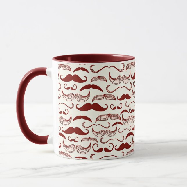 Mug Motif de moustache, rétro style 3 (Gauche)