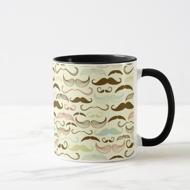 Mug Motif de moustache, rétro style 4 (Droite)