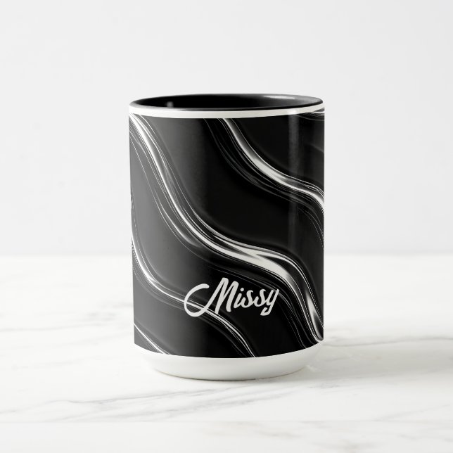 Mug Motif de mouvement Chrome liquide | Mode féminine  (Centre)