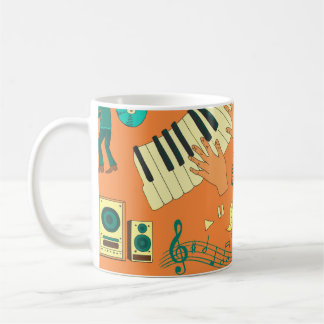 Mug Motif de musique colorée à la main
