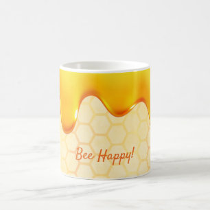 Mug Motif de nid d'abeille miel dégoulinant heureux