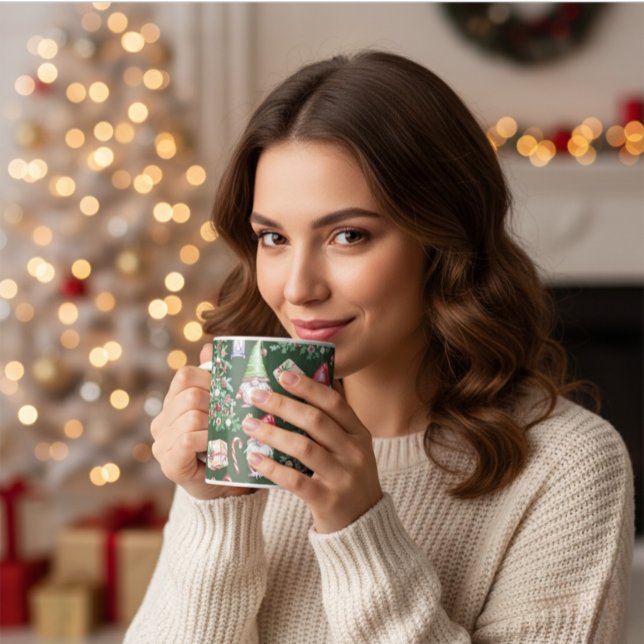 Mug Motif de Noël à l'aquarelle avec un gnome mignon (Créateur téléchargé)
