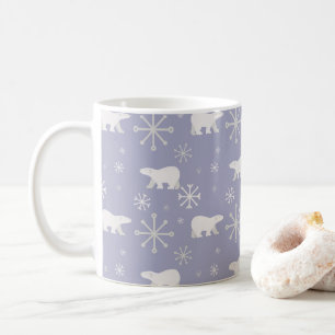 Mug Motif de Noël avec ours polaires et flocons de nei
