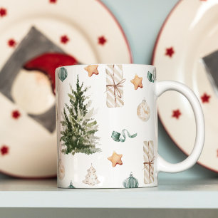 Mug Motif de Noël branché   Aquarelle