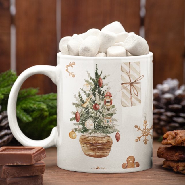 Mug Motif de Noël coloré tendance | Aquarelle (Créateur téléchargé)