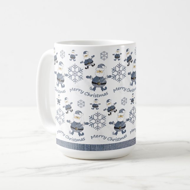 Mug Motif de Noël de Cute Denim Christmas (Devant gauche)