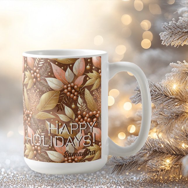 Mug Motif de Noël en or rose #8 ID1009 (Créateur téléchargé)