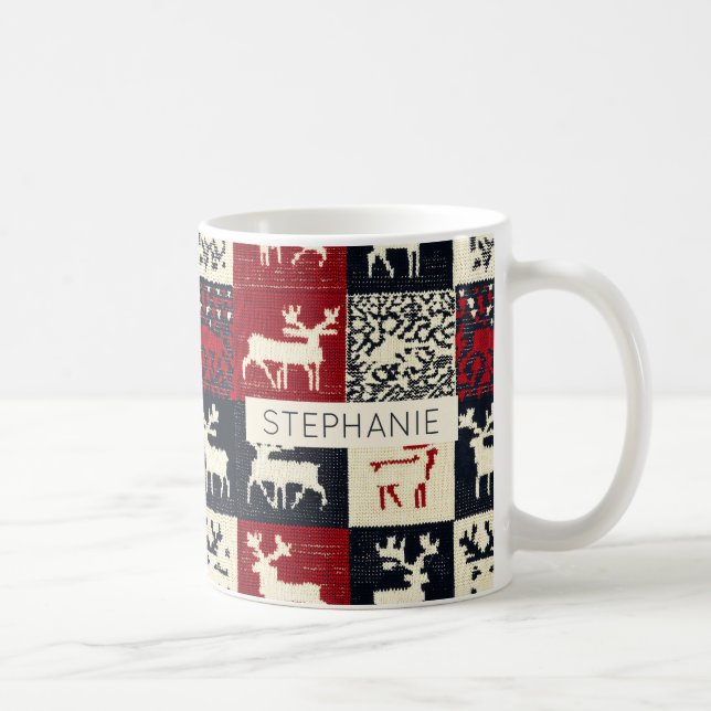 Mug Motif de Noël en Patchwork | Rustique (Droite)