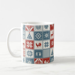 Mug Motif de Noël en patchwork. Traditionel