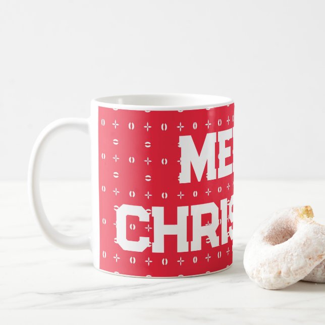 Mug Motif de Noël géométrique -  (Avec donut)