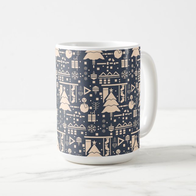 Mug Motif de Noël géométrique (Devant droit)