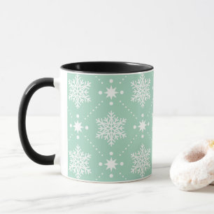Mug Motif de Noël Mint Green White